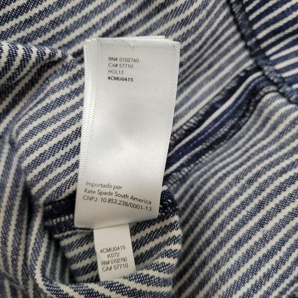 Kate Spade Saturday Cotton Peekaboo Skirt Navy Stripe Skirt Size 6 - Picture 7 of 10